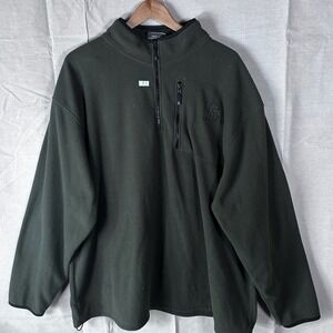 Ducks Unlimited Mens XXXL Green Fleece 1/4 Zip Pullover Jacket